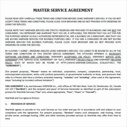 Matchless Master Service Agreement Template Unique Sample