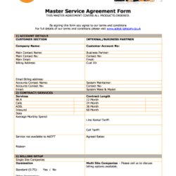 Printable Master Service Agreement Template Forms Samples Form Doc July