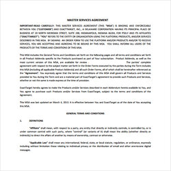 Eminent Free Sample Master Service Agreement Templates In Ms Word Pages Template Download