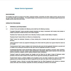 Smashing Free Sample Master Service Agreement Templates In Ms Word Example Of