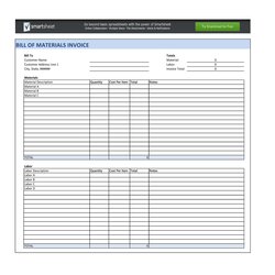 Legit Free Bill Of Material Templates Excel Word Materials Template