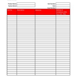 Free Bill Of Material Templates Excel Word Materials Template