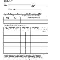 Outstanding Free Employment Job Application Form Templates Printable