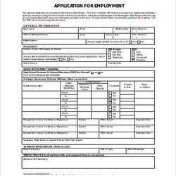 Superior Employment Application Template Word Free Documents Download Generic Width