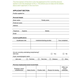 Superb Free Employment Job Application Form Templates Printable Template