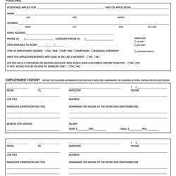 Exceptional Free Employment Job Application Form Templates Printable Template