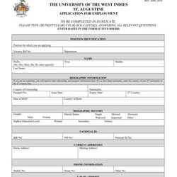 Employment Application Template Microsoft Word Printable Form