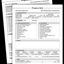 Progress Note Template With Fields