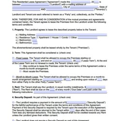 Terrific Free Rental Lease Agreement Templates Word Residential Template