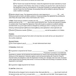 Matchless Residential Lease Agreement Rental Template