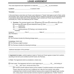 Sublime Residential Lease Agreement Rental Template
