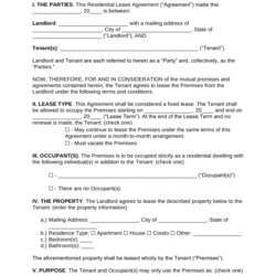 Very Good Free Standard Residential Lease Agreement Template Word Rental Form