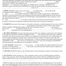 Worthy Free Residential Lease Agreement Templates Word