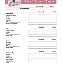 Event Plan Template Planning Templates Program Planner Party Sample Budget Word Worksheet Business Google