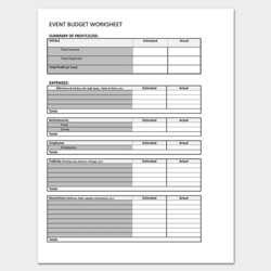Champion Event Budget Template Planners For Word Excel Worksheet