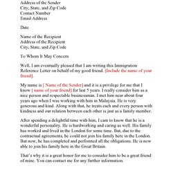 Champion Immigration Letter For Family Member Sample Reference