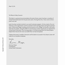 Sublime Personal Letter Of Recommendation Template Awesome Re
