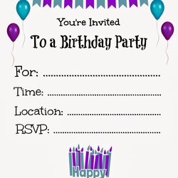 Fine Free Printable Birthday Invitations For Kids Party Invitation Invites Templates