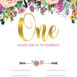 Out Of This World Free Printable Birthday Invitation Templates Party Floral Template