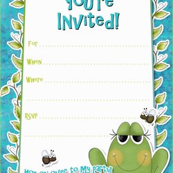 Terrific Free Printable Birthday Invitation Templates Of Invitations Frog Party