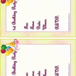 Tremendous Free Printable Children Birthday Party Invitation In