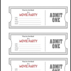 Matchless Editable Ticket Template Free Printable Admit Templates Tickets Example Movie Birthday Invitations