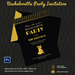Awesome Invitation Card Template Invite Bachelor Party