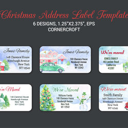 Supreme Christmas Address Label Template Card Templates Creative Market Information Cards Cart
