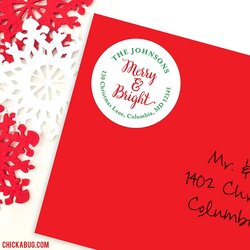 Smashing Christmas Address Labels Merry Bright Sheet Of
