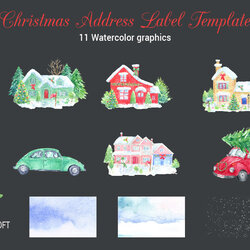Cool Christmas Address Label Template Card Making Design Bundles