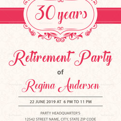 Fantastic Retirement Flyer Template Free Professional Sample Collection Invitations Invite Wording Dale Lyons