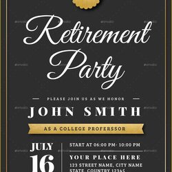 Great Free Retirement Invitation Template Of Gold Flyer Flyers Vector Templates By