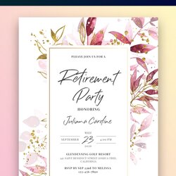 Preeminent Retirement Party Invitation Personalize Download Wording