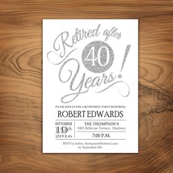 Splendid Retirement Party Invitation Invite Printable Order Request Something Custom Made Just La