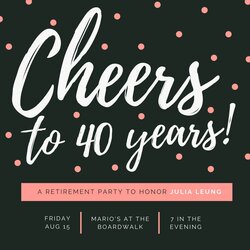 Customize Retirement Party Invitations Templates Online Cheers Dots Invitation
