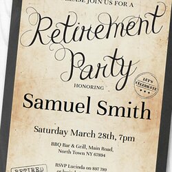 Capital Retirement Invitation Designs Word Pages Design Party Stamped File
