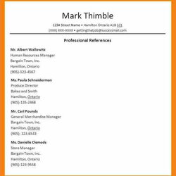 Preeminent Professional Reference List Template Word Business References Job Sample Format Of