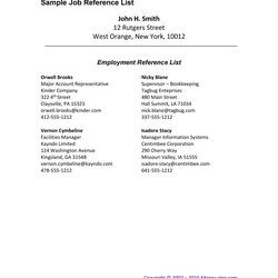 Professional Reference Page Sheet Templates