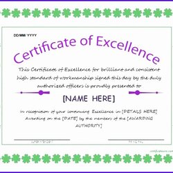The Highest Quality Sample Report Fresh Certificate Excellence Template Elegant Of