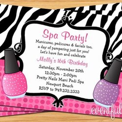 Swell Pamper Party Invitations Templates Free Printable