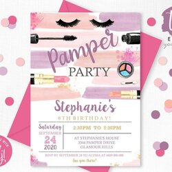 Pamper Party Invitation Birthday Spa In