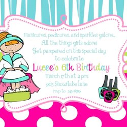 Fine Free Printable Pamper Party Invitation Templates Cards Invitations Spa Birthday Girls Invite Invites