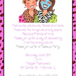 Superior Pamper Party Invitation Wording Invitations Girls Spa Makeup Night Birthday Makeover Cute Glamour