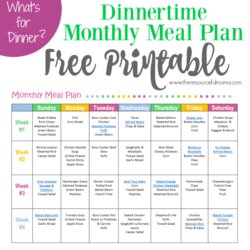 Very Good Monthly Meal Plan For Dinner Free Printable Planning Family Menu Budget Weekly Planner Meals Plans