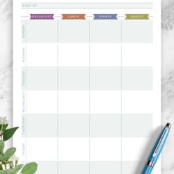 Weekly Meal Plan Printable Free Casual Style Template
