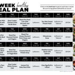The Highest Standard Week Healthy Meal Plan With Grocery List Real Food Dietitians Calendar