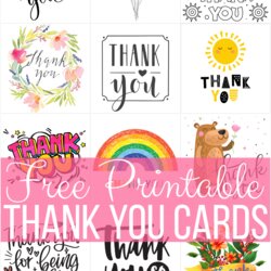 Eminent Free Printable Thank You Cards Collage