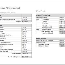 Superb Ms Excel Income Statement Editable Printable Template Templates File Report Company Business