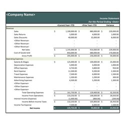 Matchless Free Income Statement Templates Examples Template Printable