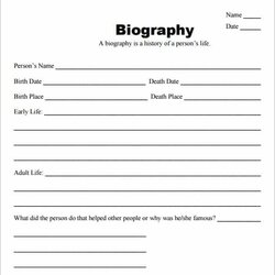 Exceptional Biography Templates Word Excel Formats Template Bio Sheet Sample Blank Life Story